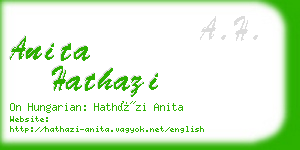 anita hathazi business card